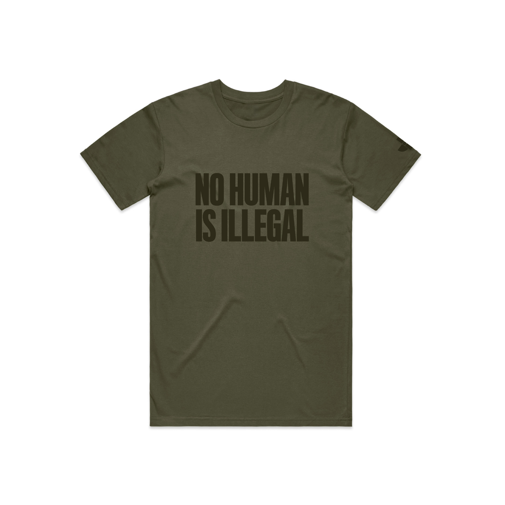 'No Human is Illegal' T-Shirt - Cypress